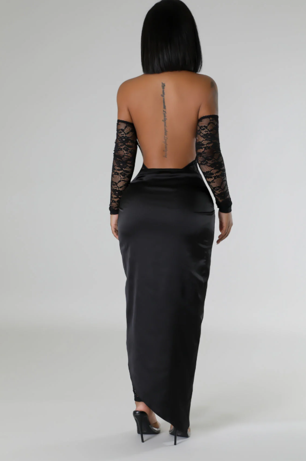 Noir Lace Jumpsuit Set